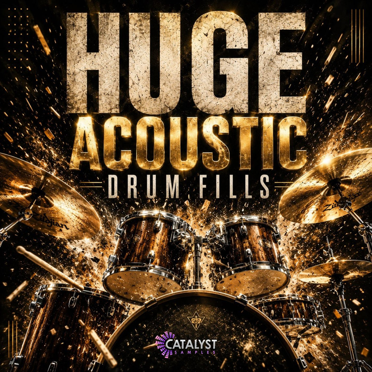 Huge Acoustic Drum Fills sample pack artwork